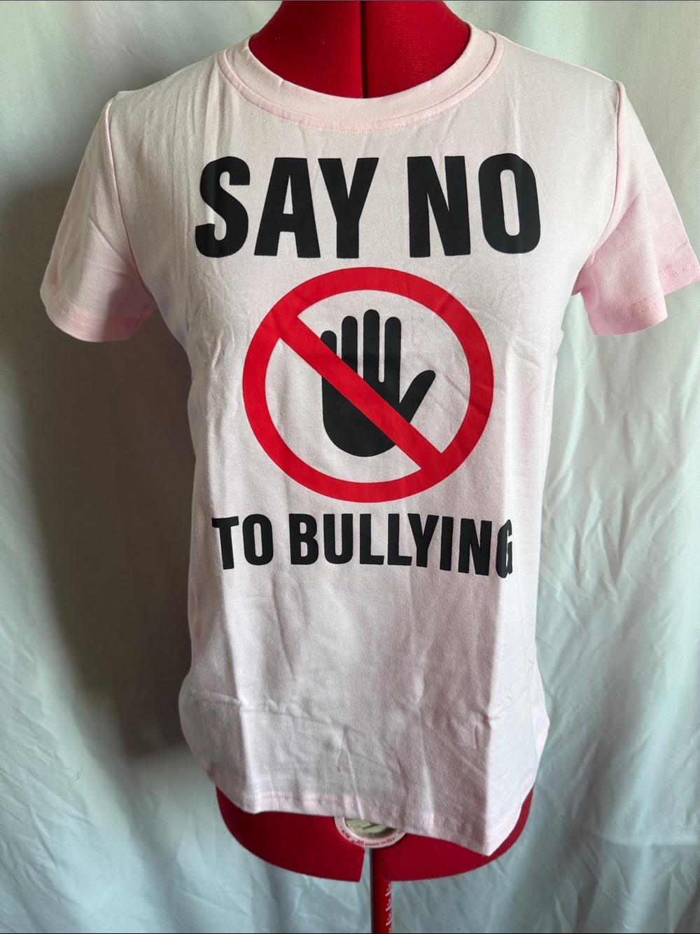 Kids Say No to Bullying Graphic Tee - Light Pink
